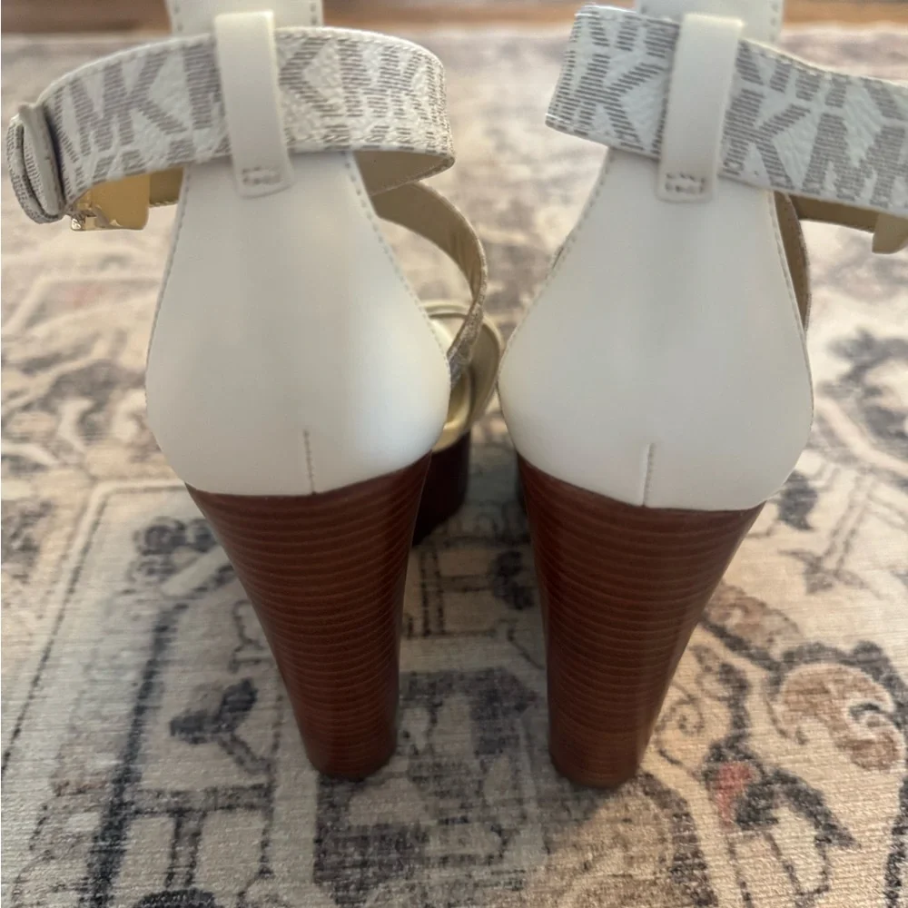 Michael Kors Carmen Logo & Faux Leather Wedge Sandal - Picture 6 of 8